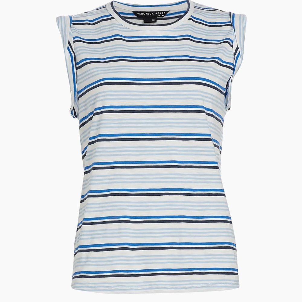 Veronica Beard Dree Striped Muscle T-Shirt Size XS